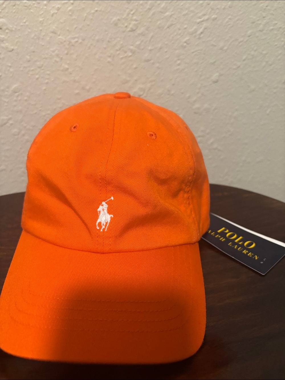 Ralph Lauren Polo Bright Orange Baseball Cap with White Logo